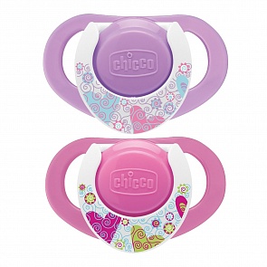 Набор из 2 пустышек Physio Нежность, 12 мес +, латекс (Chicco, 310410132)